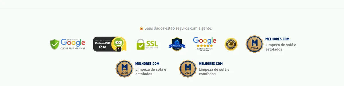Selos de segurança, avaliações e reconhecimentos que apresentamos